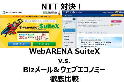 大手NTT対決！「WebARENA」v.s.「Bizメール＆ウェブエコノミー」徹底比較